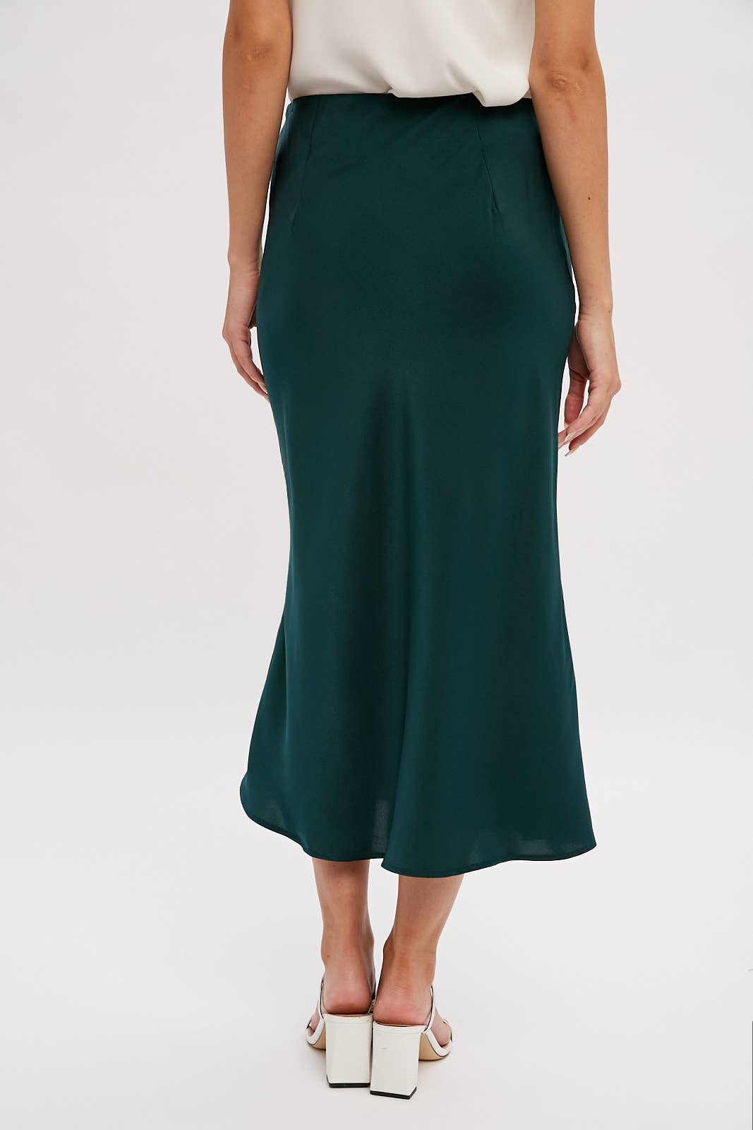 SATIN MIDI SKIRT