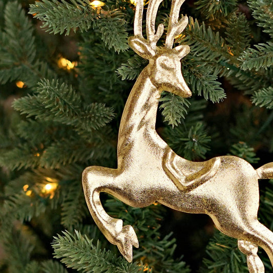 Dazzling Gold Metal Deer Ornament-6.5W x 9.5L