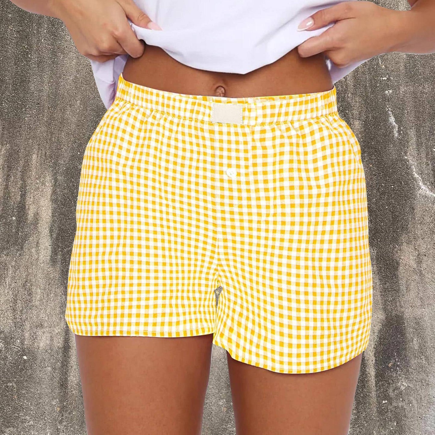 Everywhere Gingham Elastic waist Pull-On Boxer Shorts