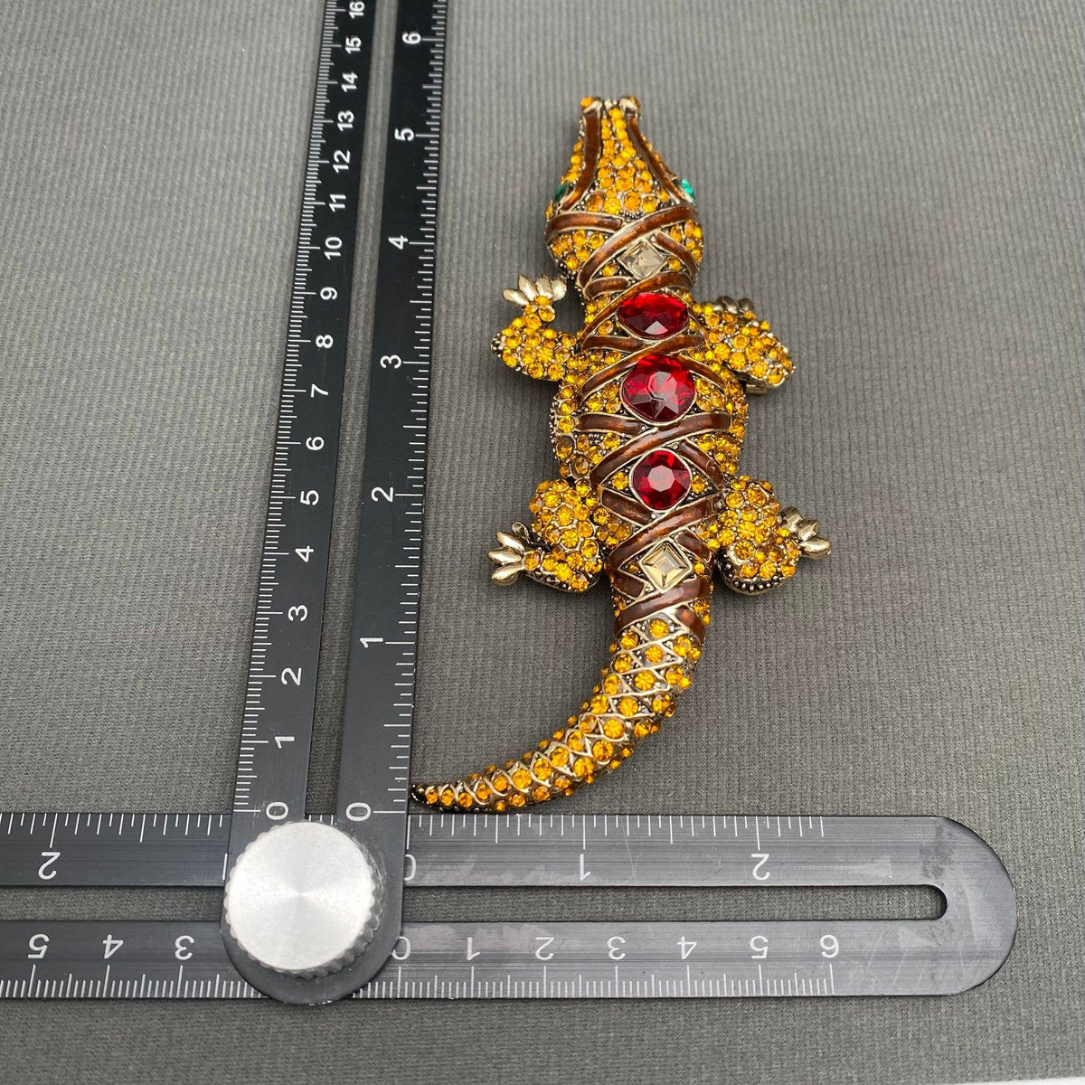 Big Size Rhinestone Crocodile Brooch