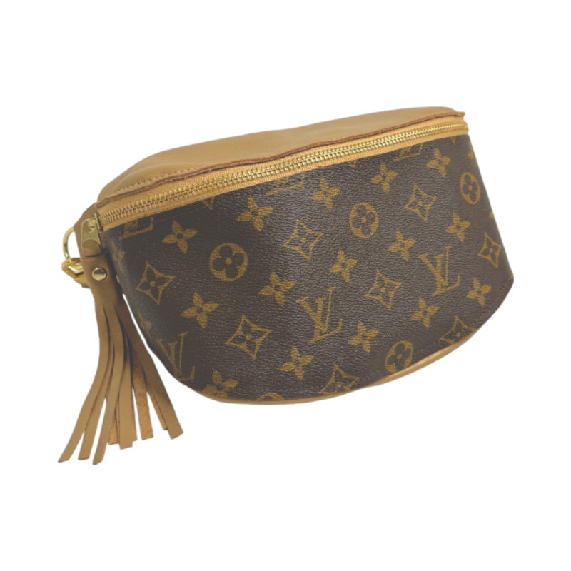 Britt Belt Bag In Bronze Leather | Upcycled LV Full Front