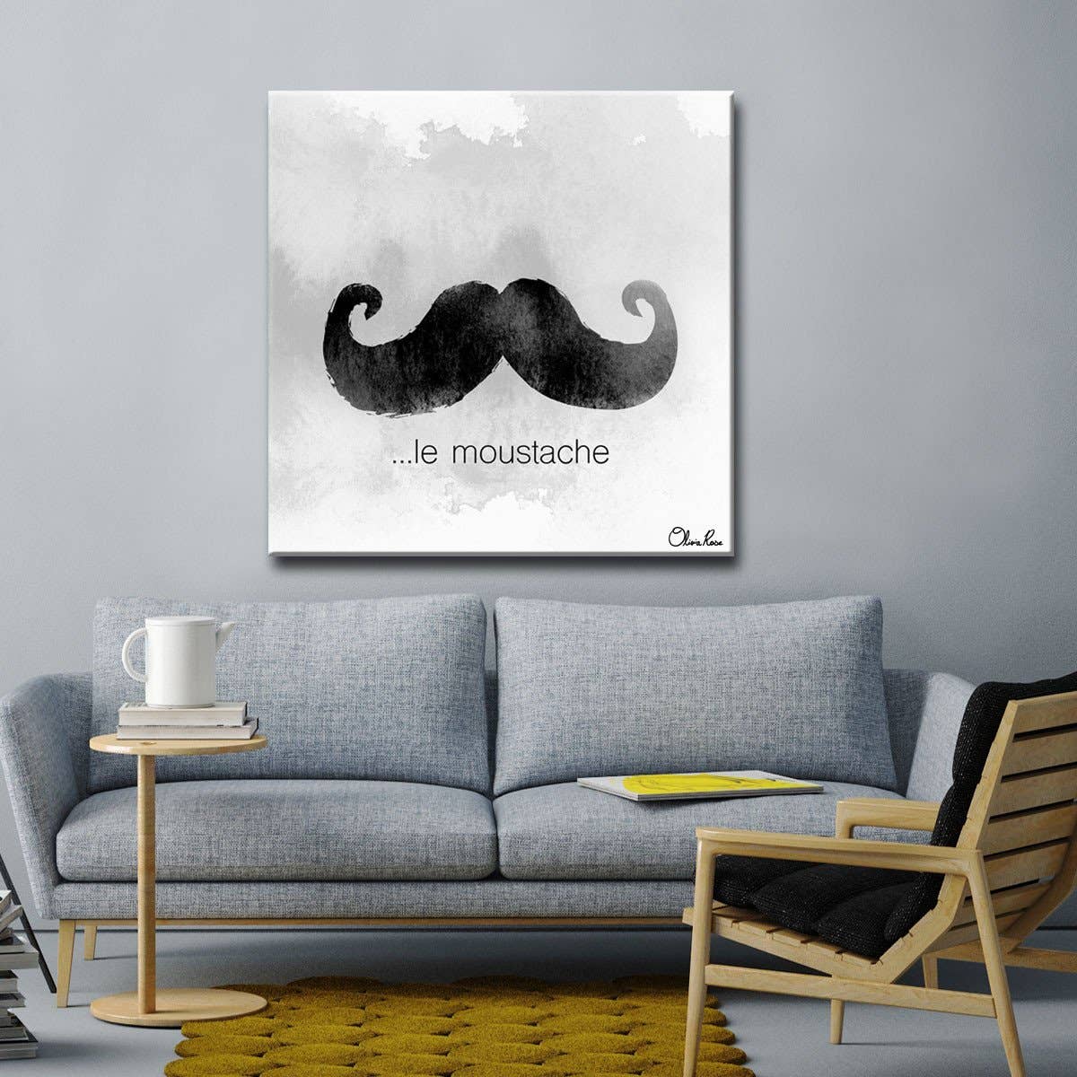Le Moustache' by Olivia Rose Canvas Art