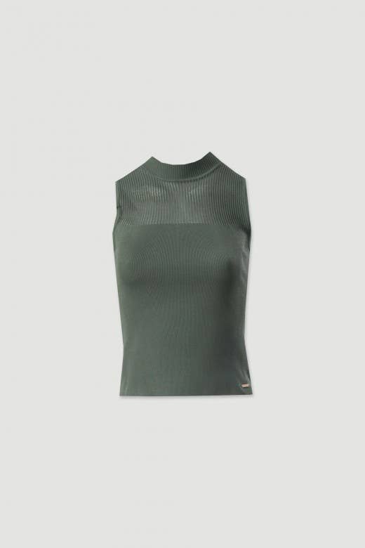 Knit Top with Turtleneck and Transparency