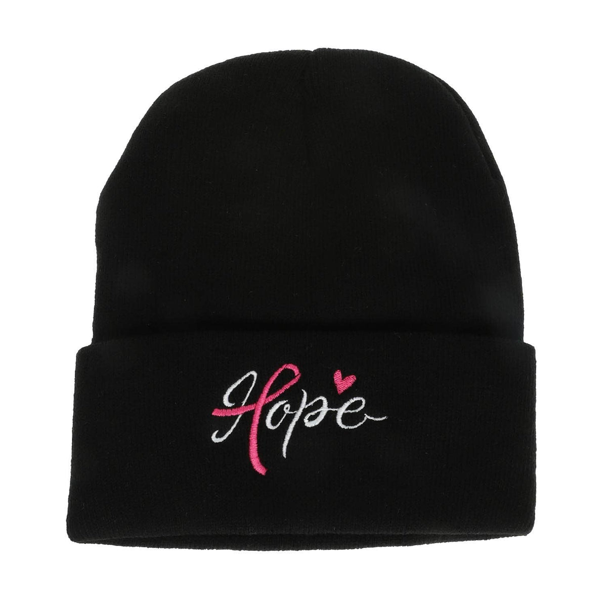 Breast Cancer Awareness “Hope” Script Knit Beanie
