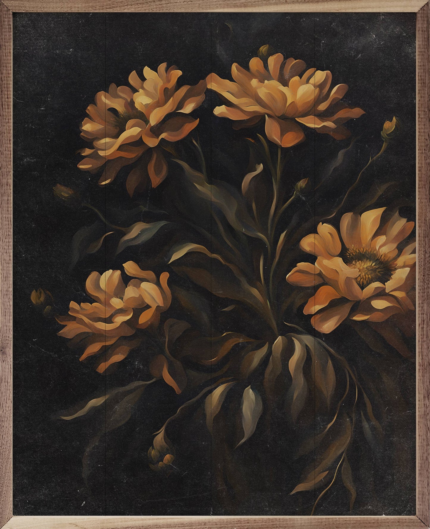 Dark Orange Florals