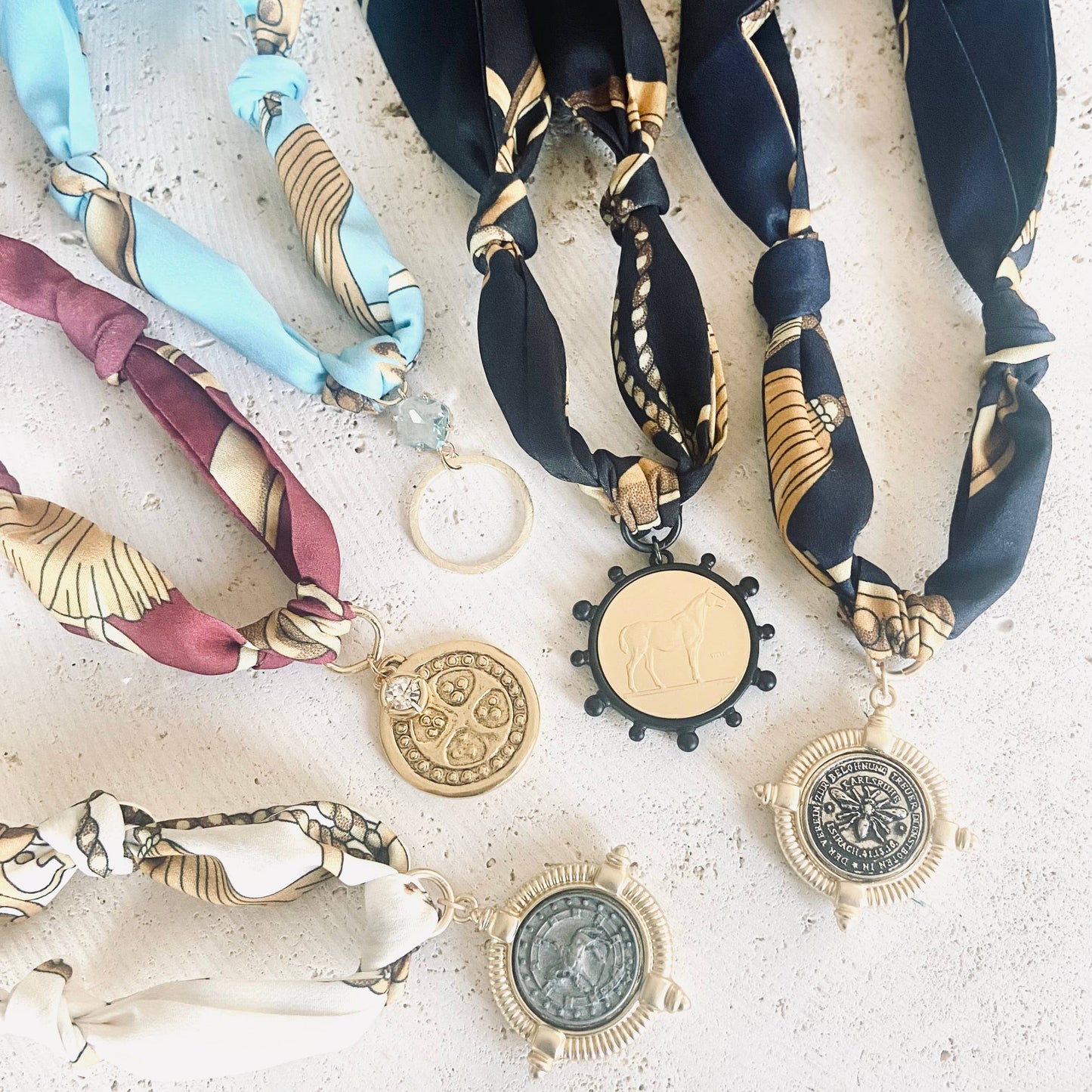 Scarf necklace charms pendants spring summer 2025