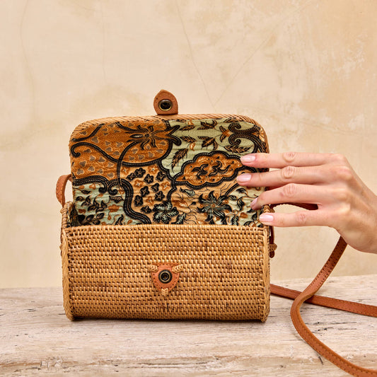 Ata Vine Rattan Crossbody Bag