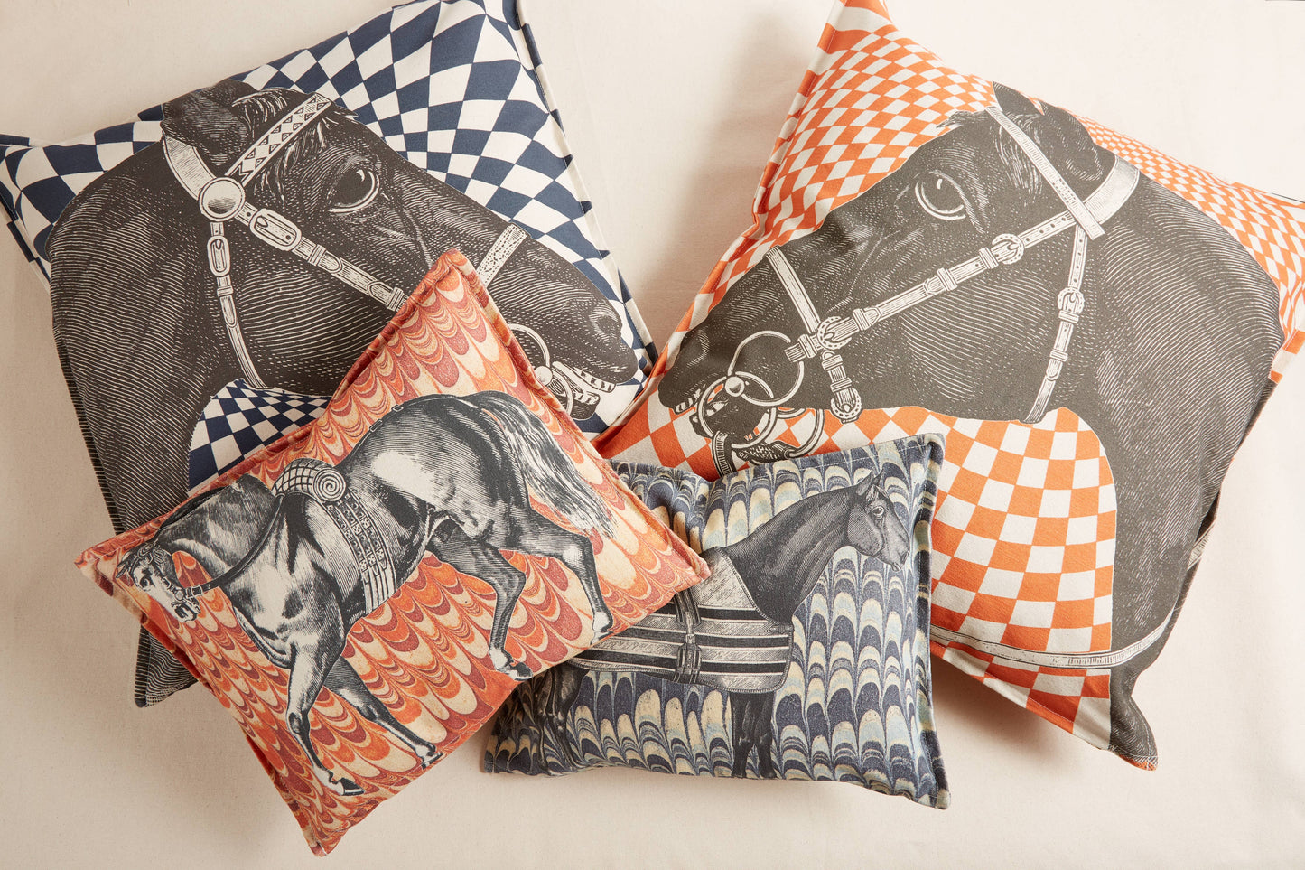 EQUUS MARBLE PILLOW ORANGE 12"X16"