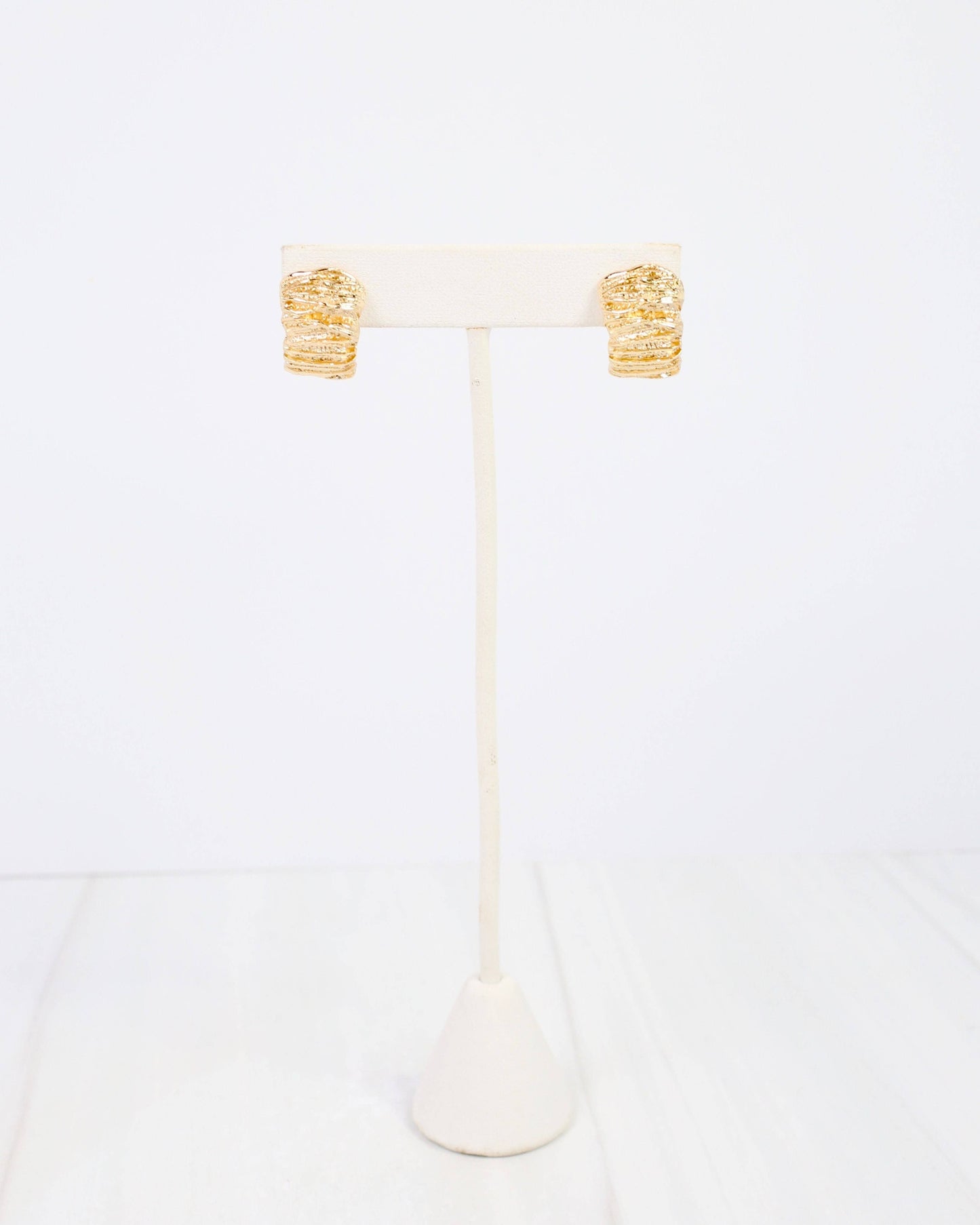 Bowling Green Textured Post Earring Gold