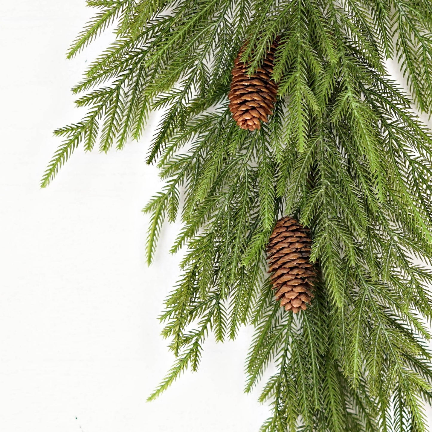 510073- 28inLx16inW Teardrop-Evergreen Norfolk Pine w.Long P