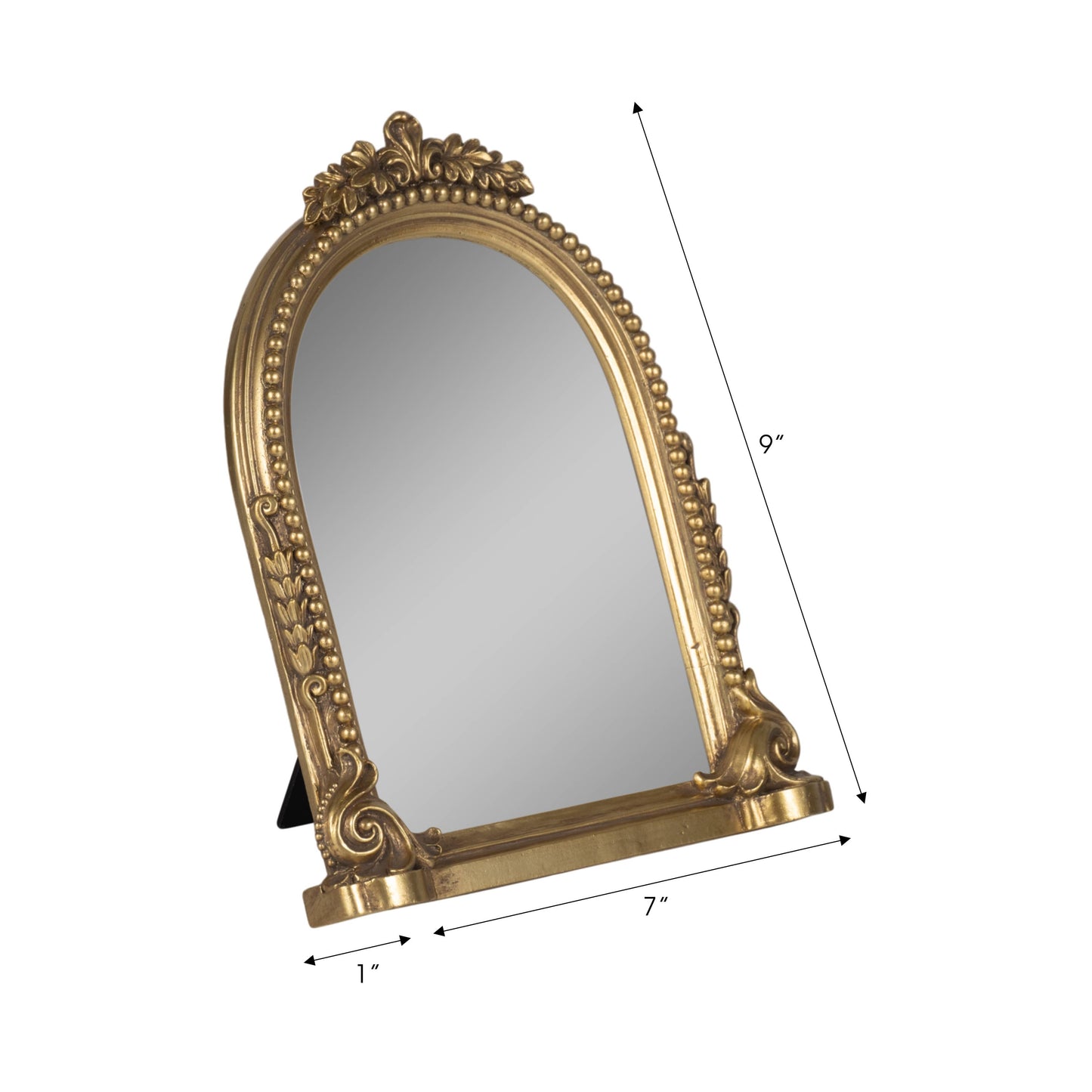 Resin Ornate Detail Arched Picture Frame - Gold, 5x7 in.