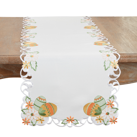 Festive Embroidered Easter Eggs Table Runner