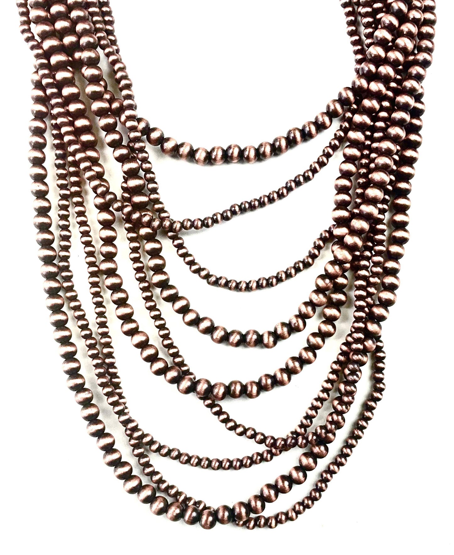 NK-MULTI STD. MIXED FAUX NAVAJO PEARLS - ANTIQUE COPPER