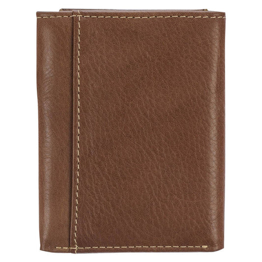 Wallet Leather Brown Ichthus Badge