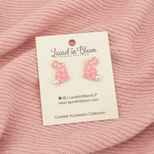 Pink Parade Daisy Bunny Earrings
