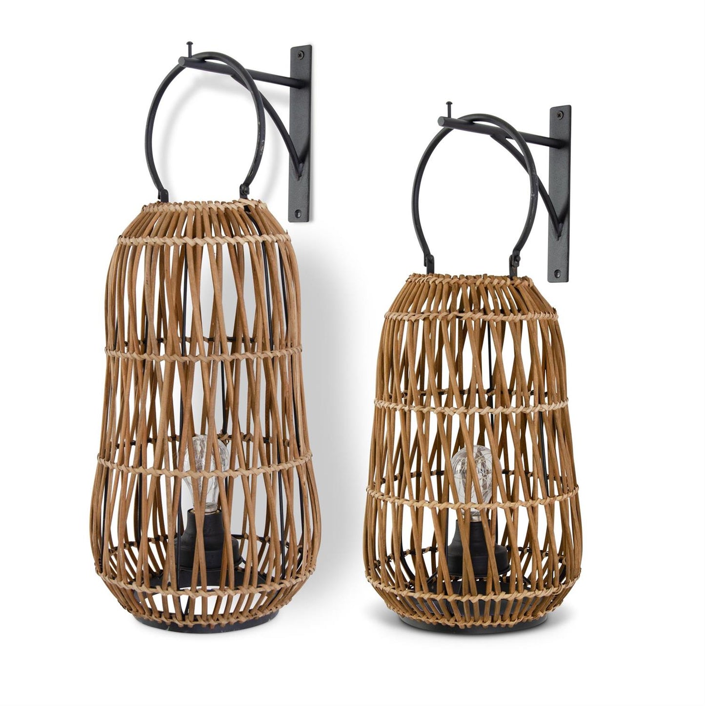 SM Rattan Hanging LED Lantern