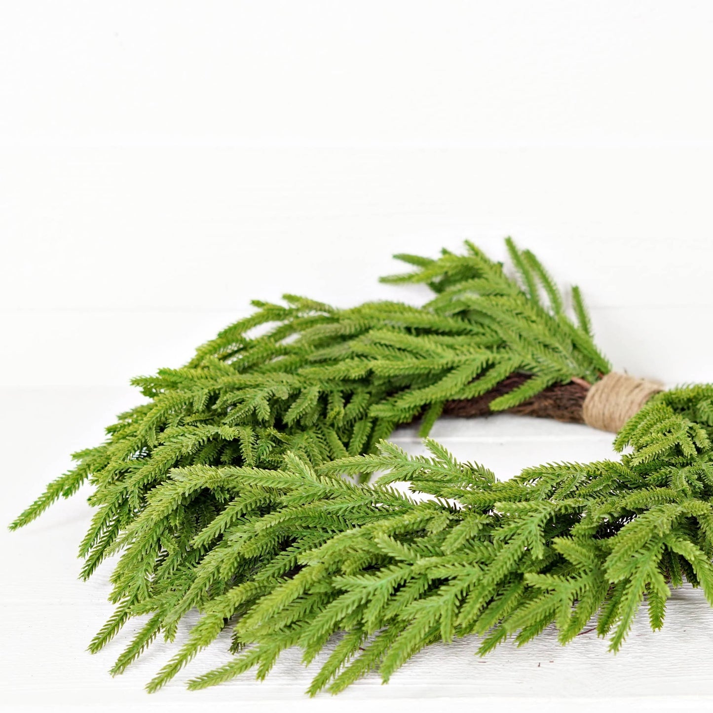 510707- 24inW Heart Twig Wreath-Soft Touch Evergreen Norfolk