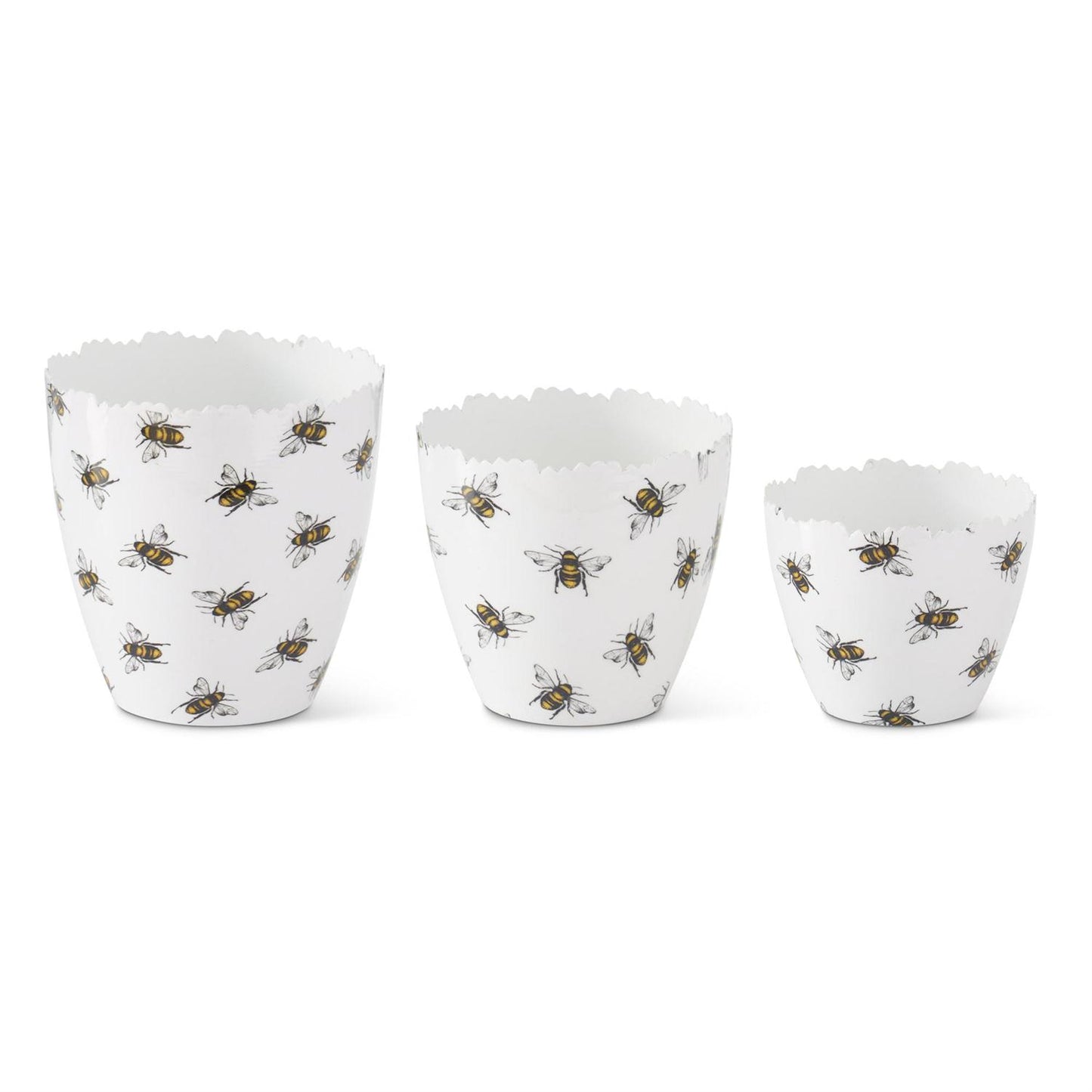 Bee Enameled Pots-set of 3