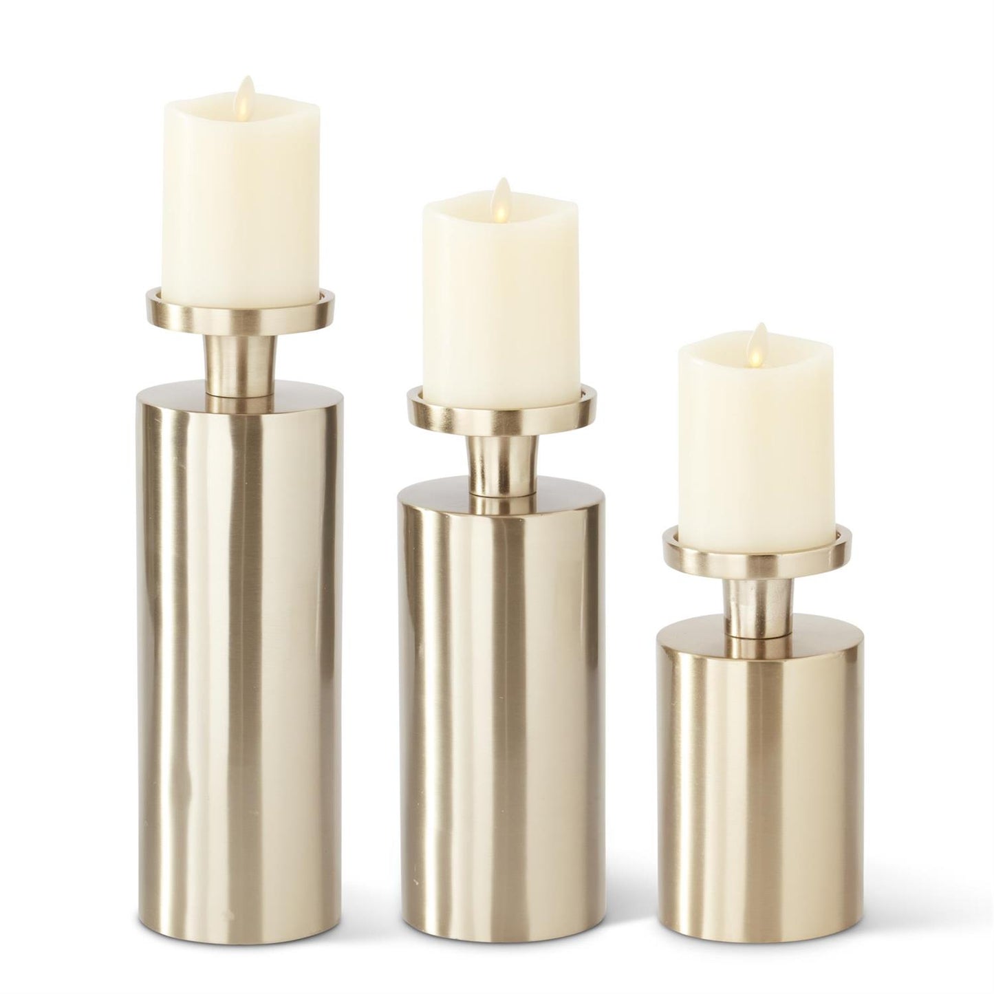 Gold Column Candleholders-set of 3