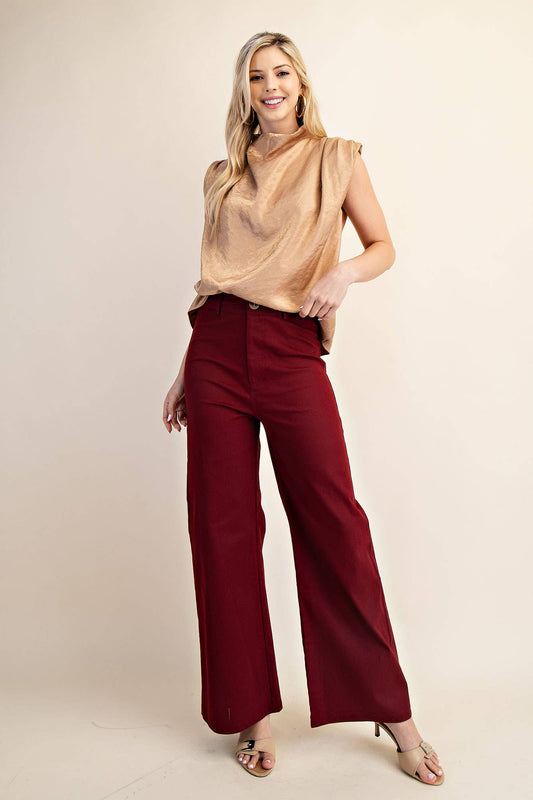 Cowl Neck Pleats Sleeveless Top