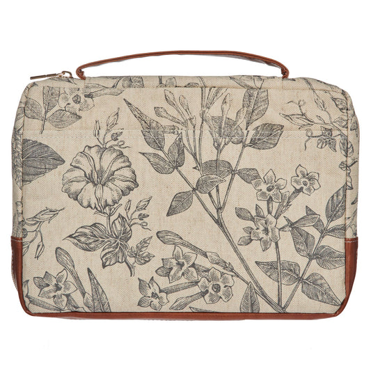 Bible Cover Fashion Cream/Brown Floral Amazing Grace