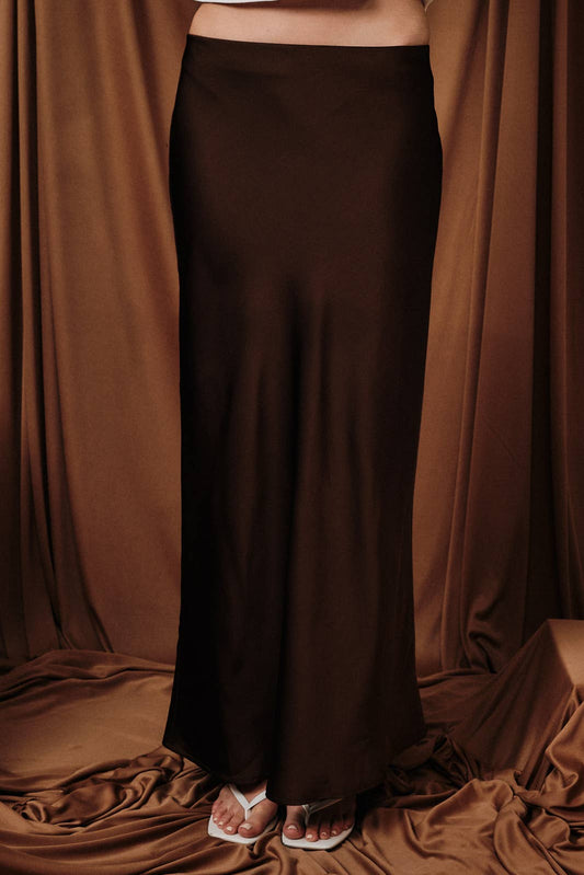 BIAS SATIN MIDI SKIRT