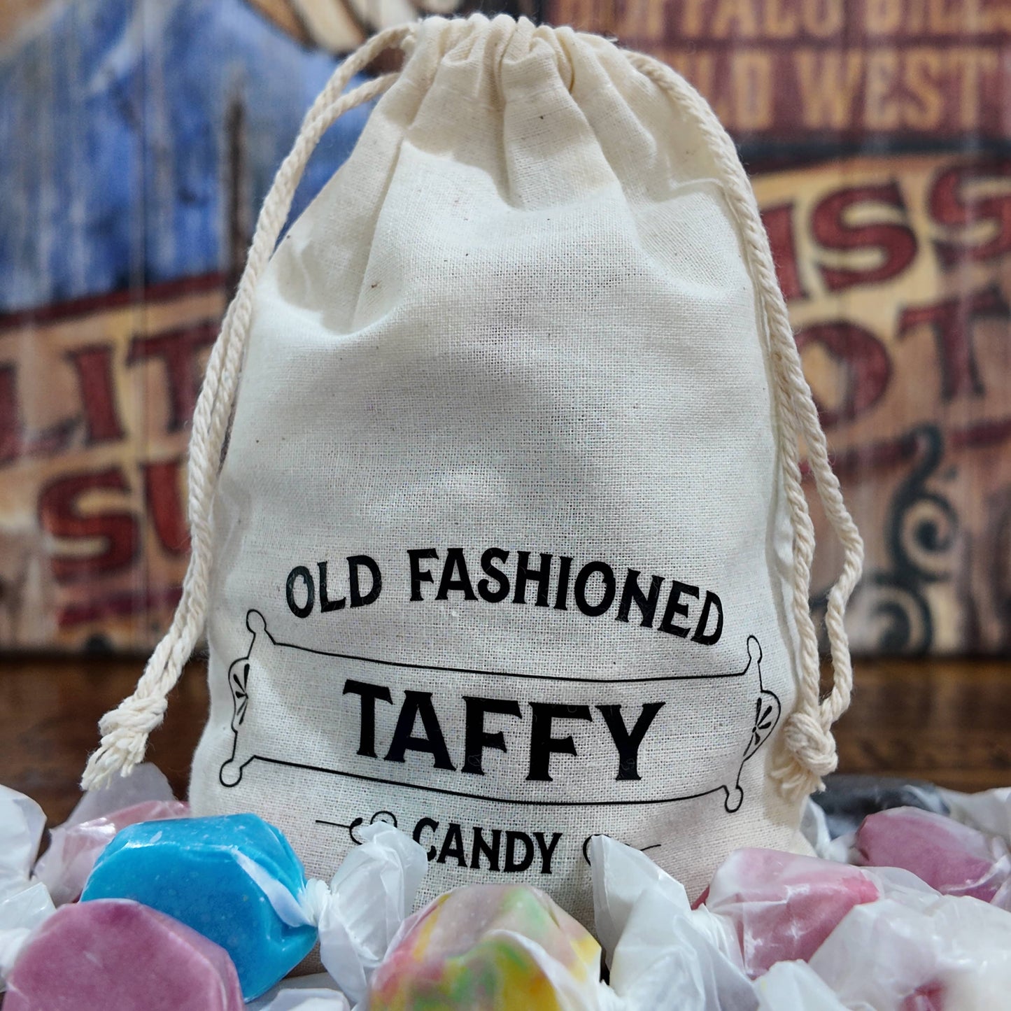 Salt Water Taffy Candy with Decorative Cloth Bag (4 oz.)