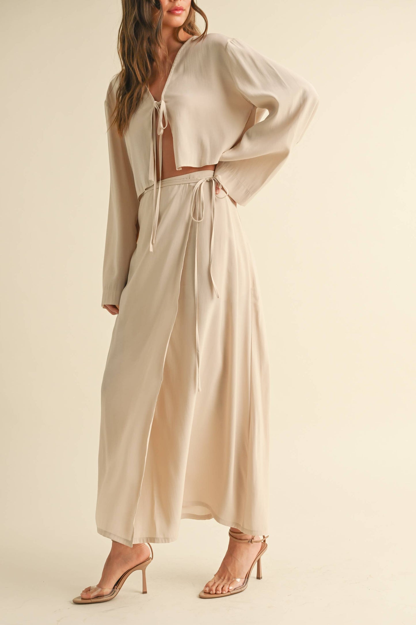 S5514ST TENCEL FABRIC LONG WRAP SKIRT