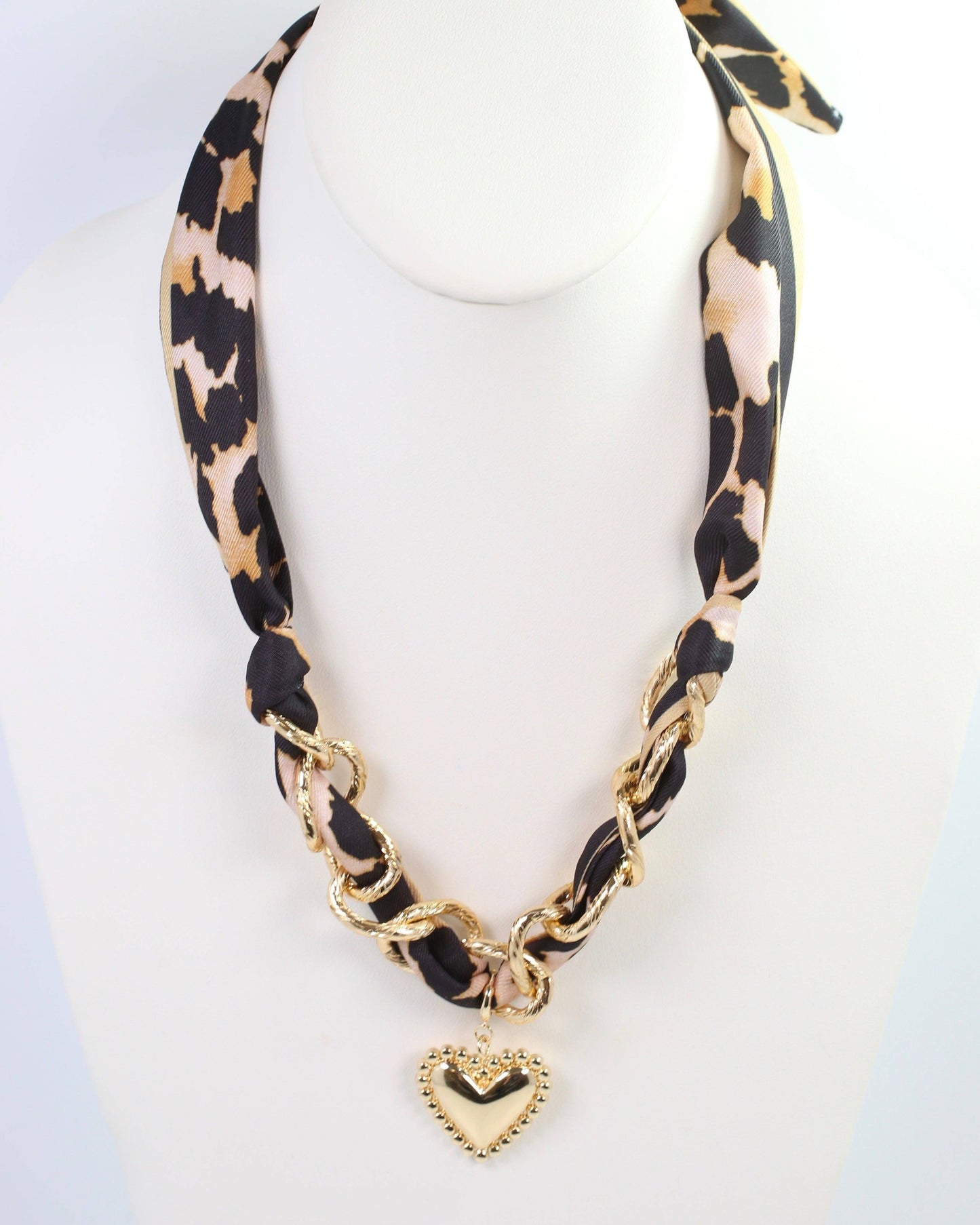 Santee Scarf Charm Necklace Leopard