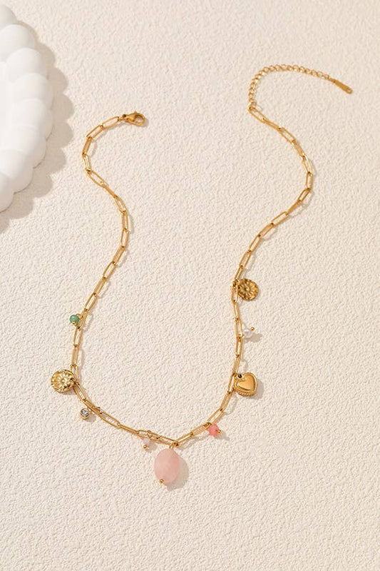 CHARM NECKLACE-TITANIUM STEEL NON-TARNISH