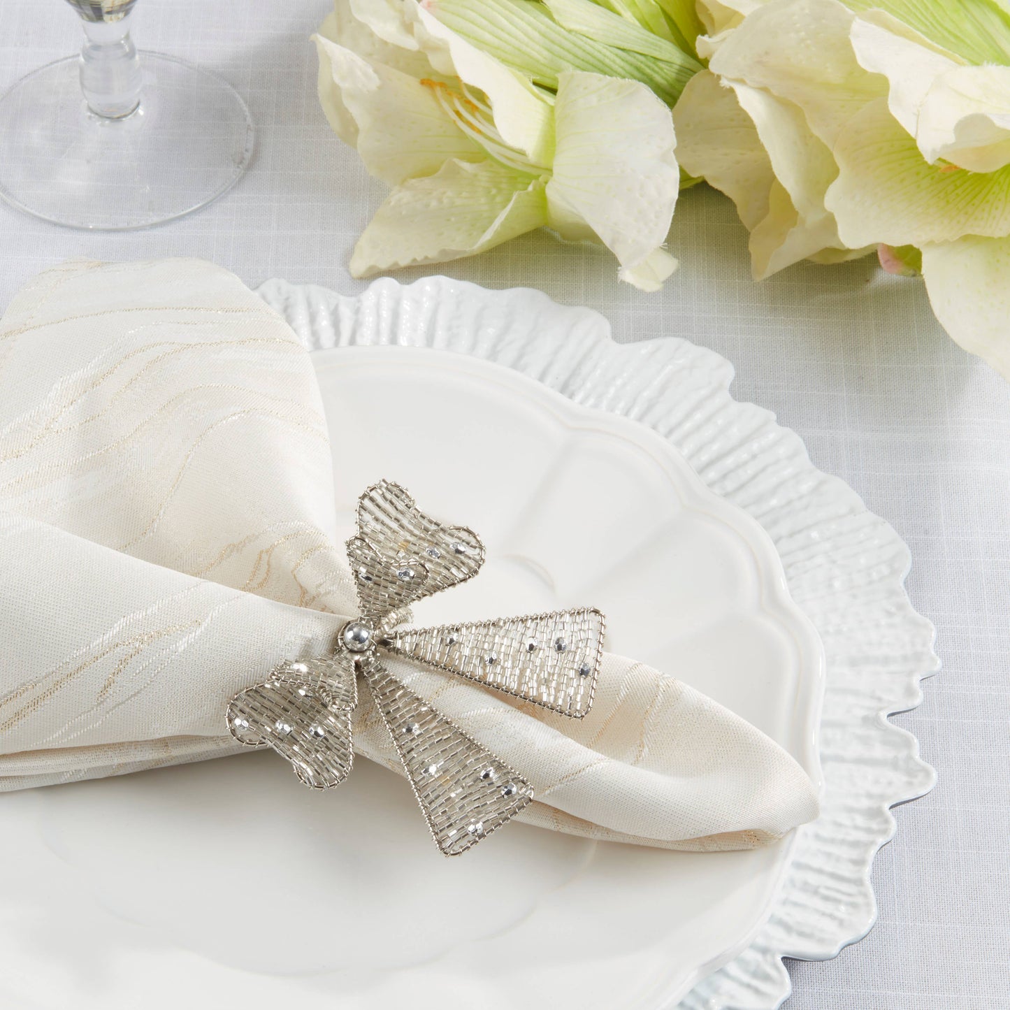 Beaded Bow Napkin Ring