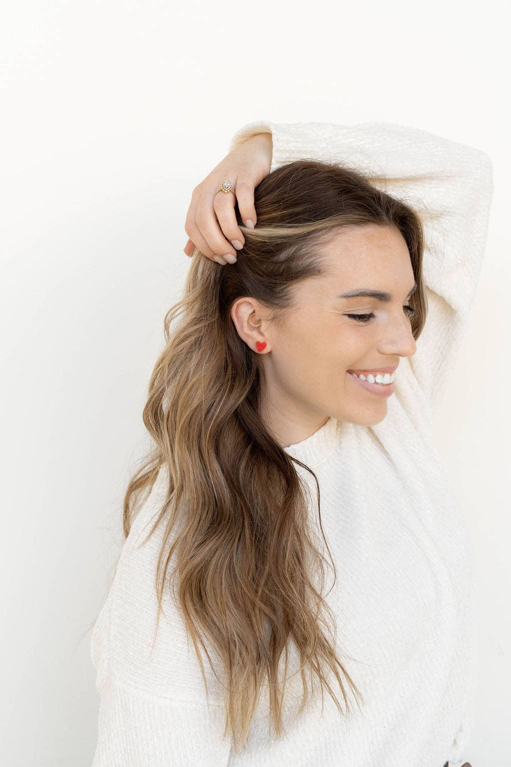 Hand Drawn Heart Studs