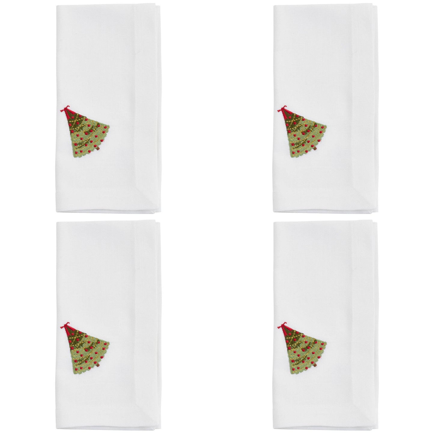 Embroidered Christmas Tree Napkin