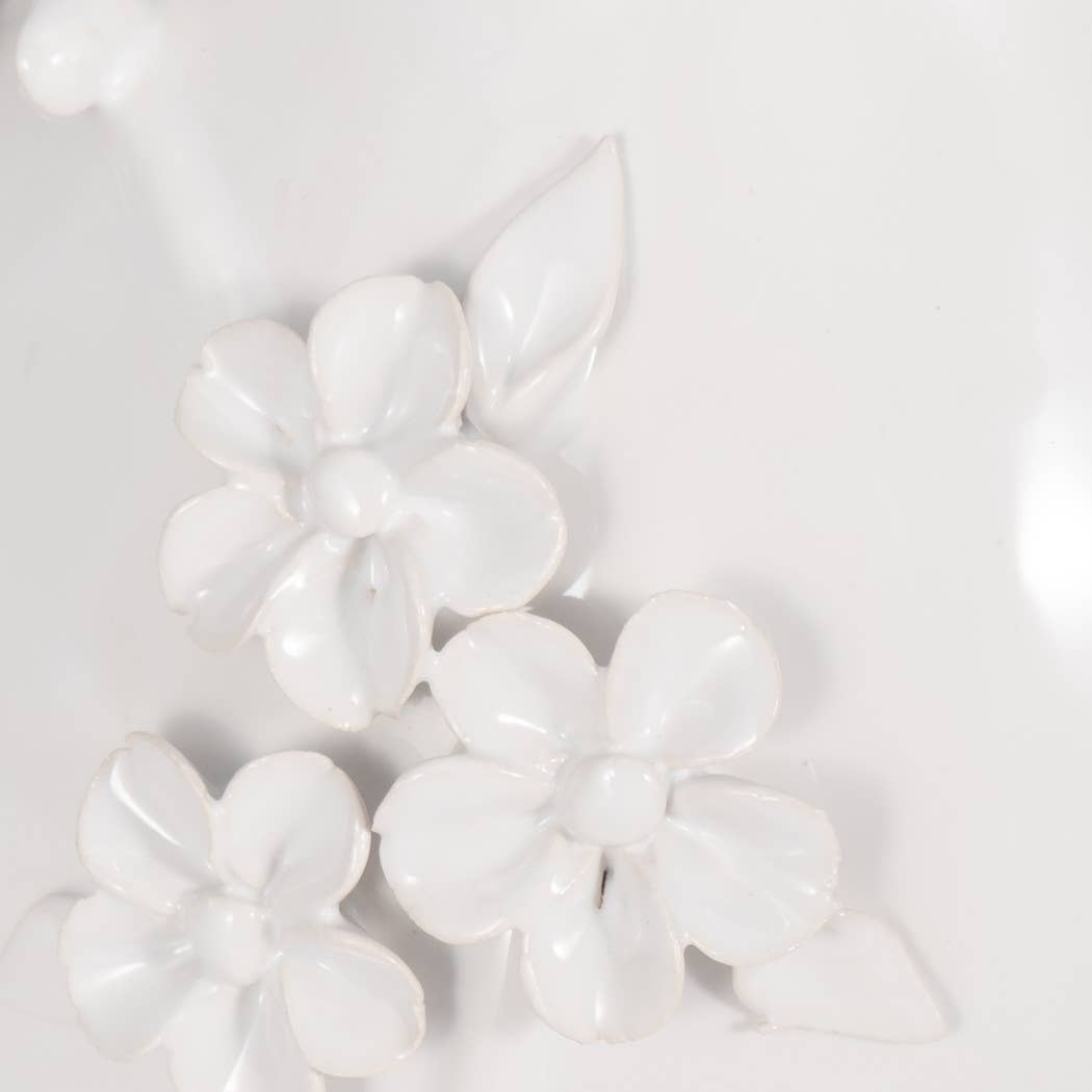 Ivory 25 in. Ceramic Floral Applique Table Lamp