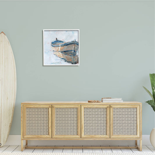 Abstract Row Boat Framed