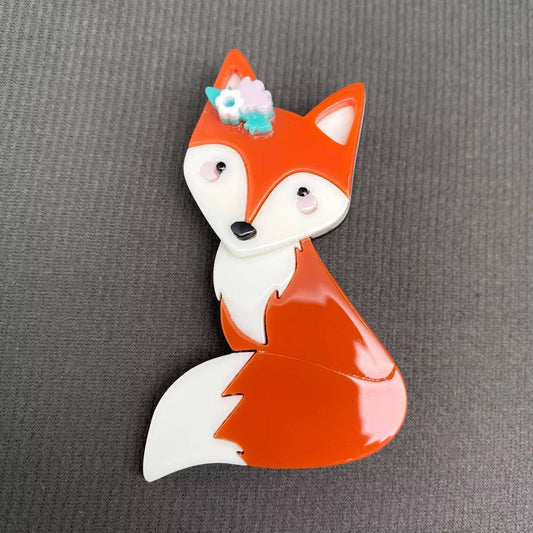 Acrylic Fox Brooch