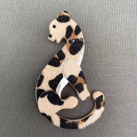 Cheetah Acrylic Brooch