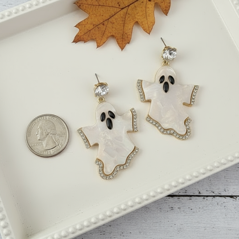 Sparkle & Haunt Gilded Ghost Earrings