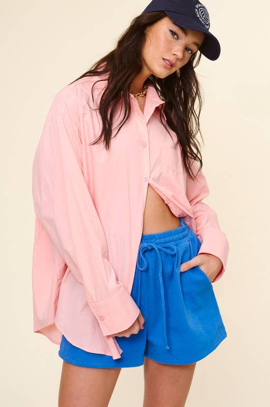Oversized Cotton Button-Down Shirt