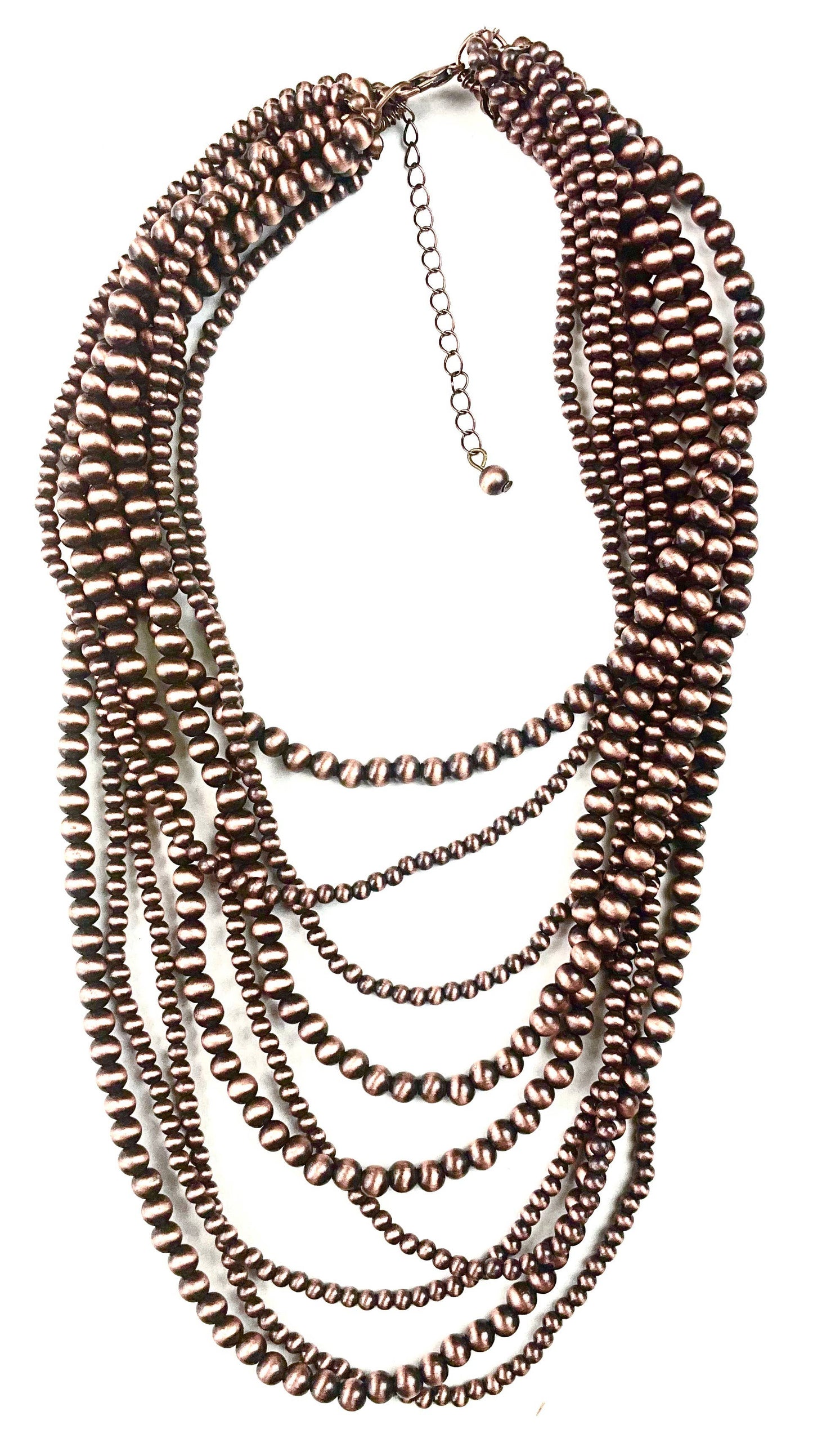 NK-MULTI STD. MIXED FAUX NAVAJO PEARLS - ANTIQUE COPPER