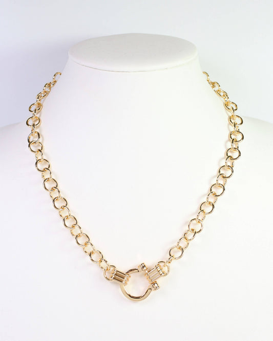 Derry Horsebit Link Necklace Gold