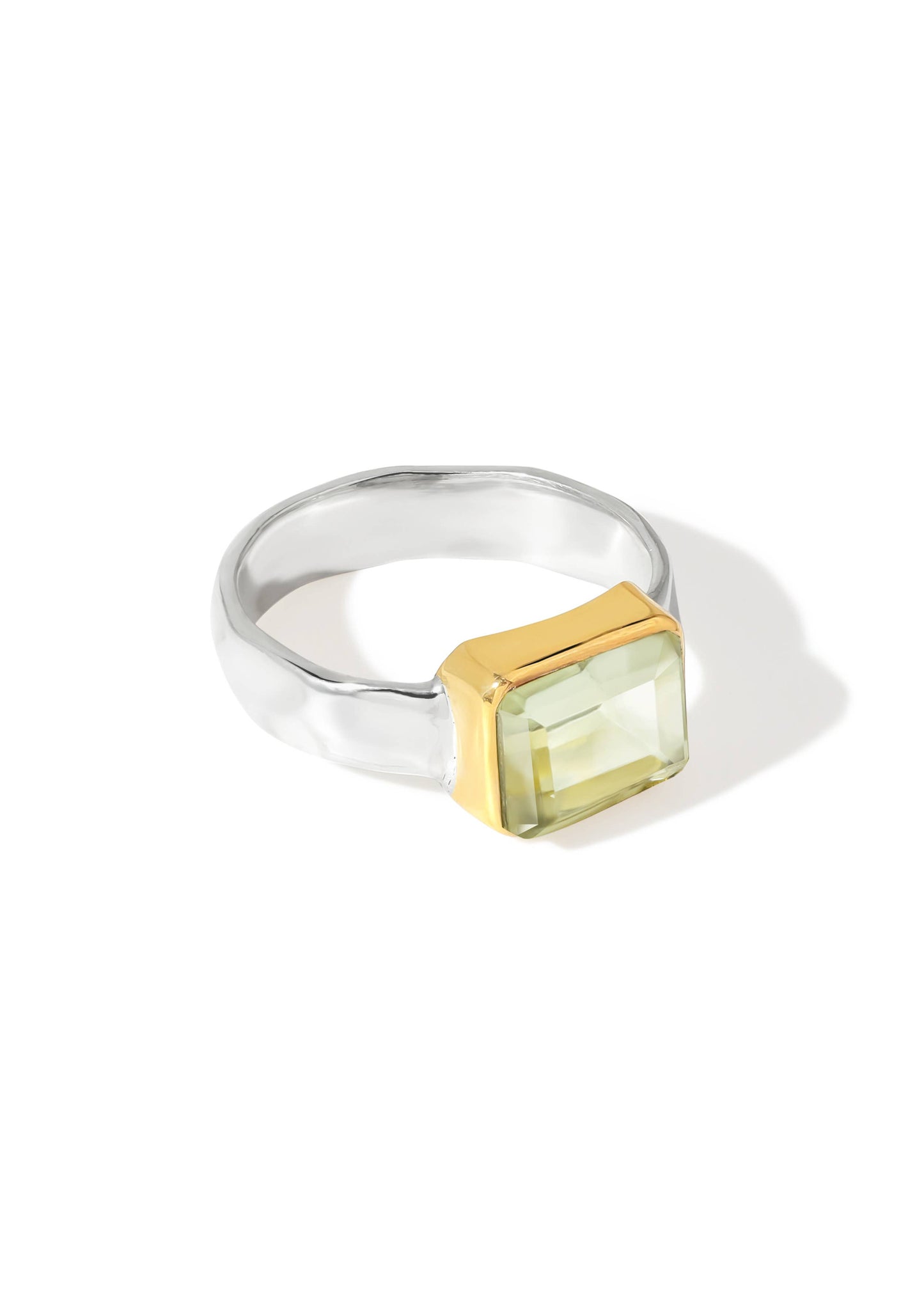 Green Amethyst Gemstone Ring
