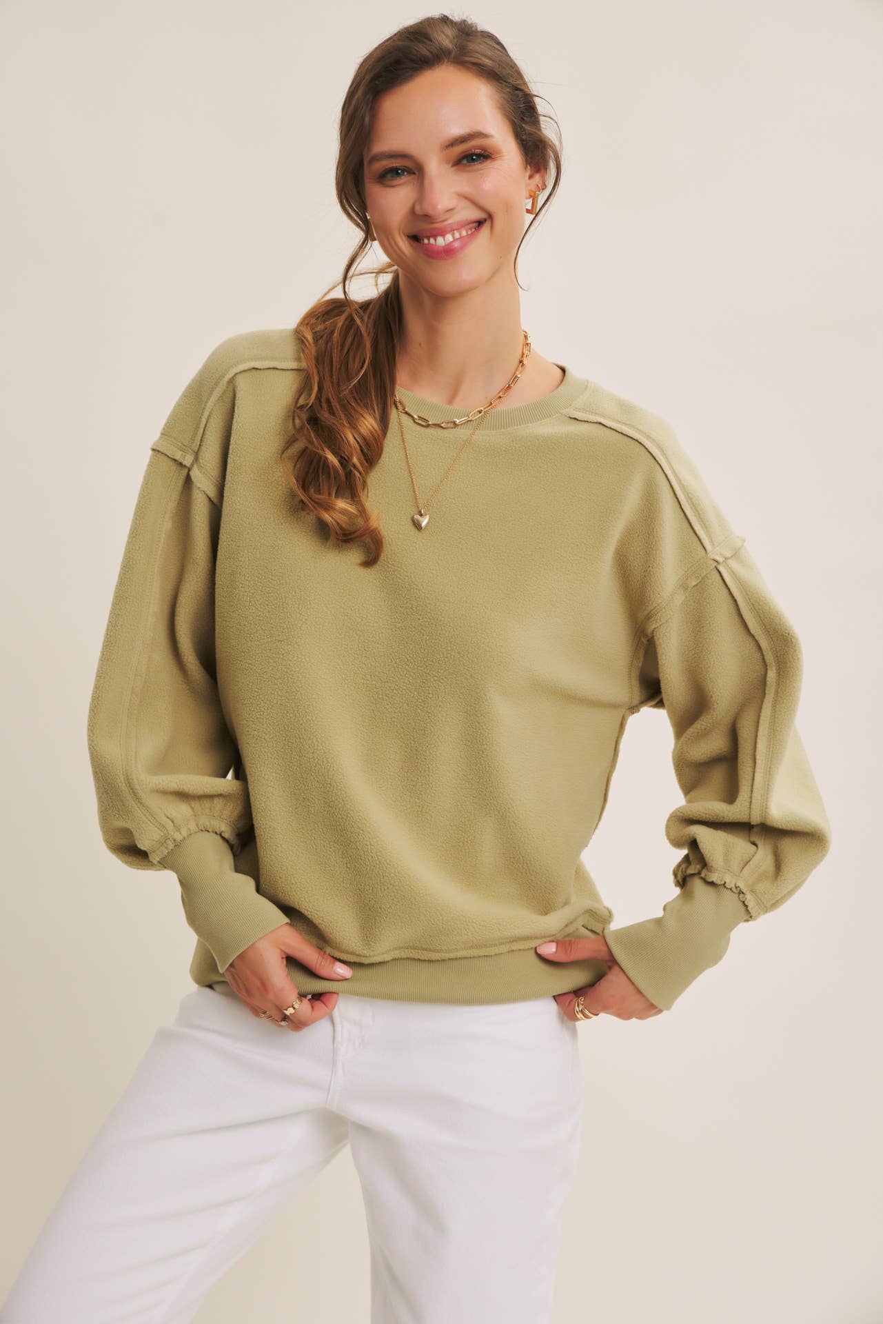 COZY ESSENTIAL FEELS LIKE A WARM HUG FUZZY FLEECE PULLOVER