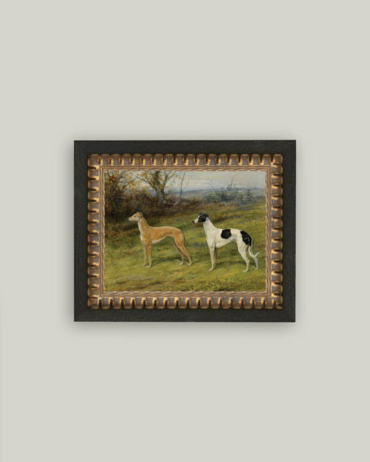 Greyhound Whippet Dogs Framed Antique Art