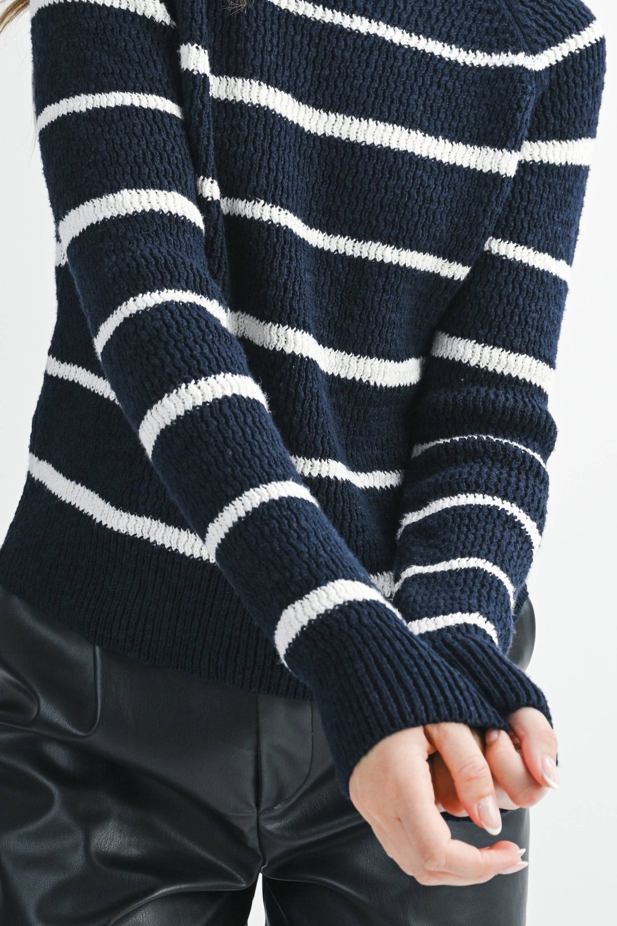 Chunky Ribbed Stripe Crewneck