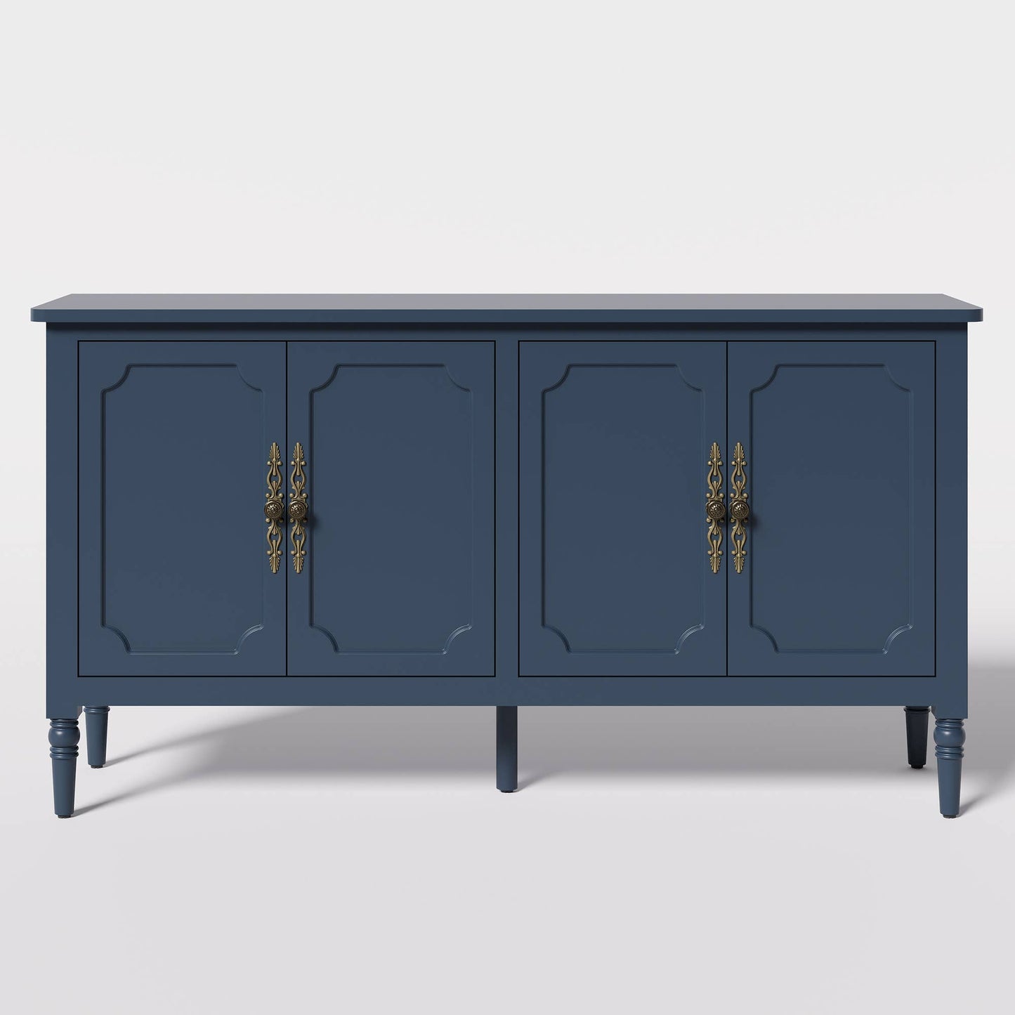 Console Cabinet, 58'' Mid Century Modern Pantry Cabinet