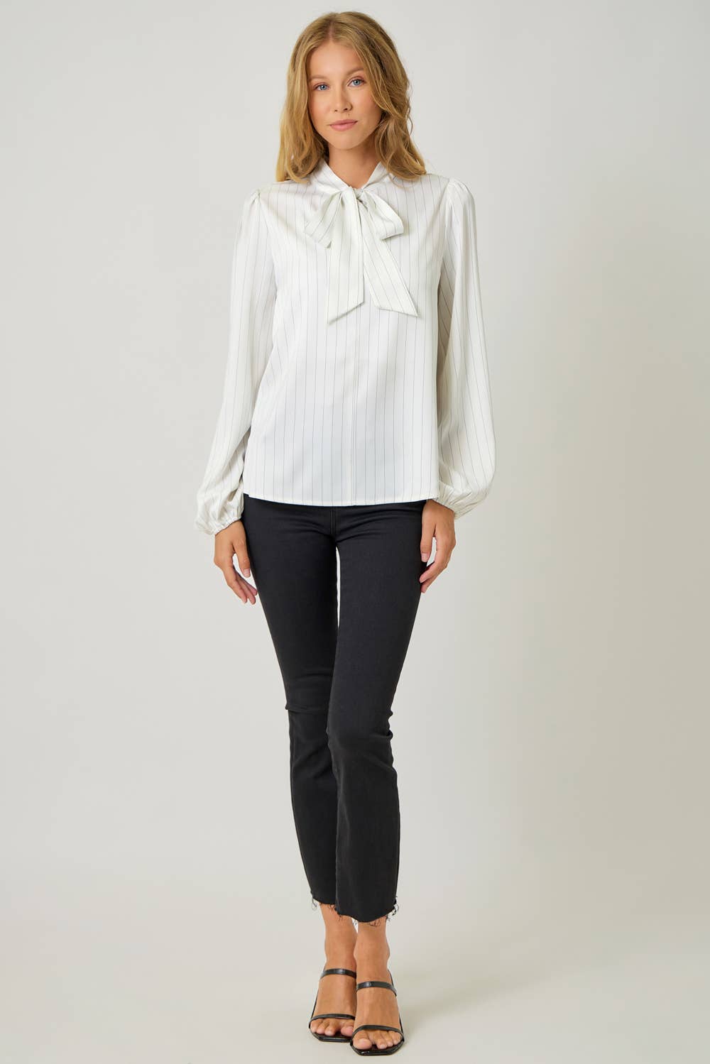 Ribbon Tie Stripe Shirt
