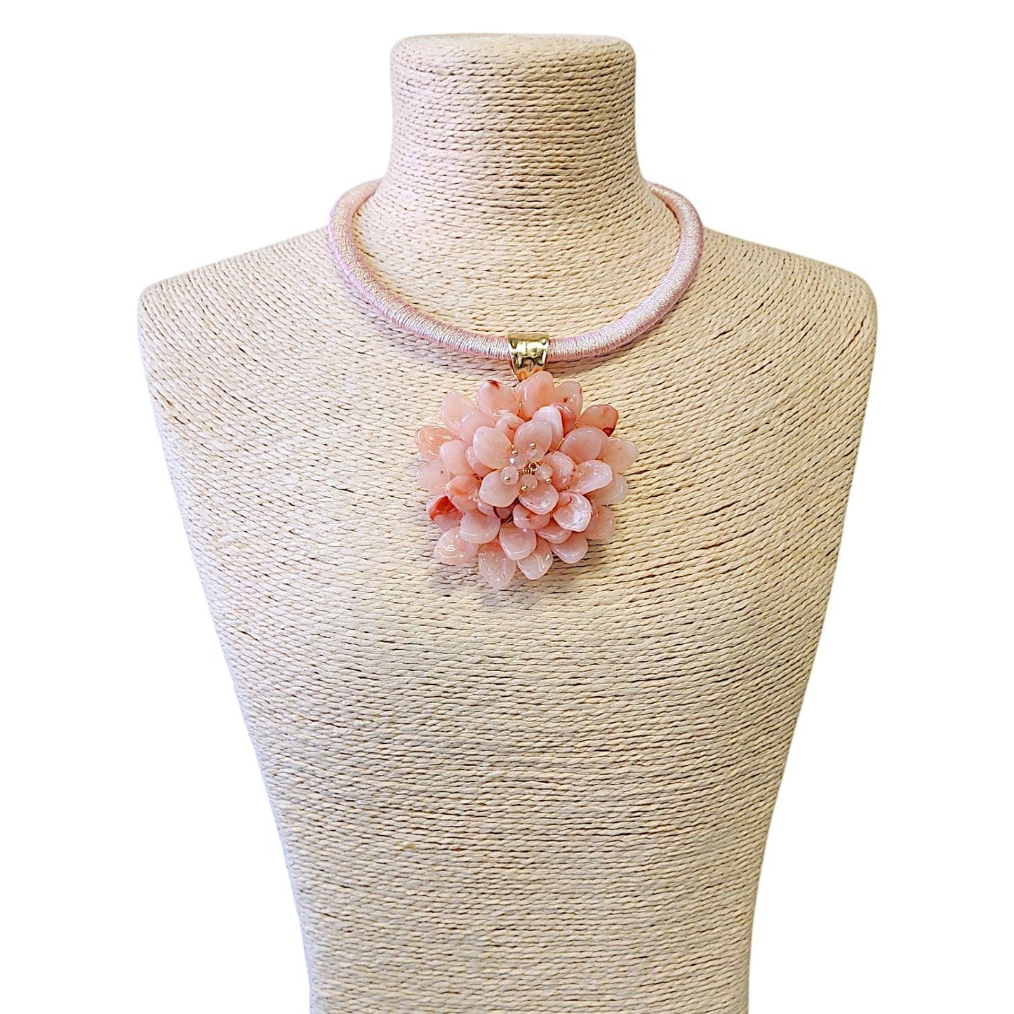 Pink Flower Collar Necklace | Coastal Statement Jewelry