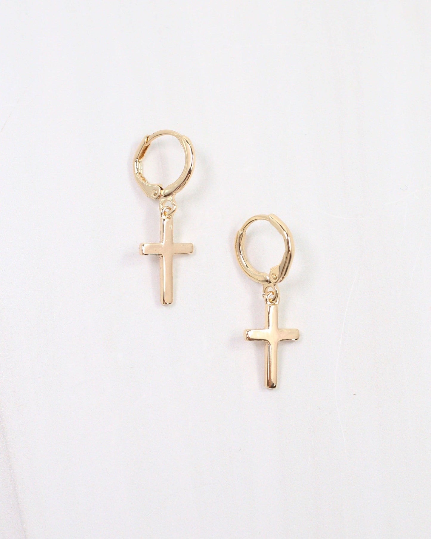 York Cross Hoop Earring Gold