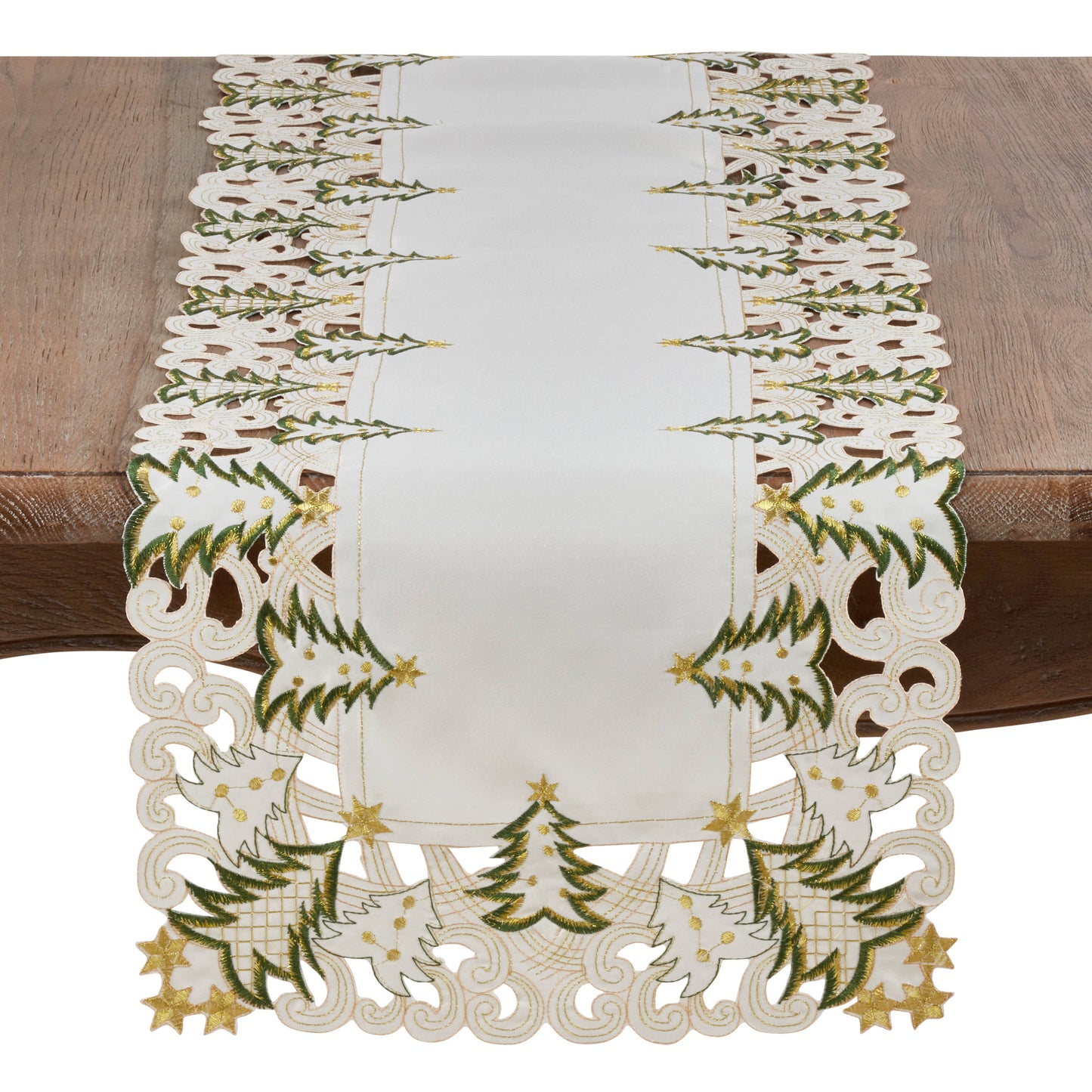 Christmas Tree Runner - Golden Stars Design
